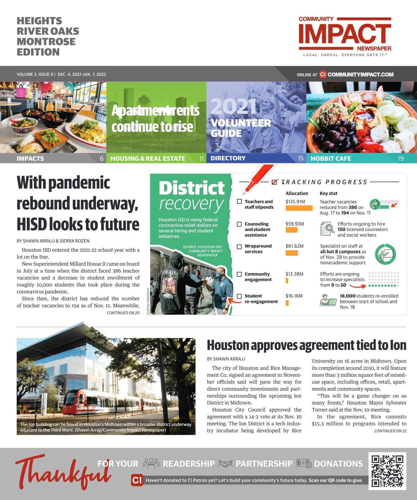 Heights - River Oaks - Montrose cover — December 2021