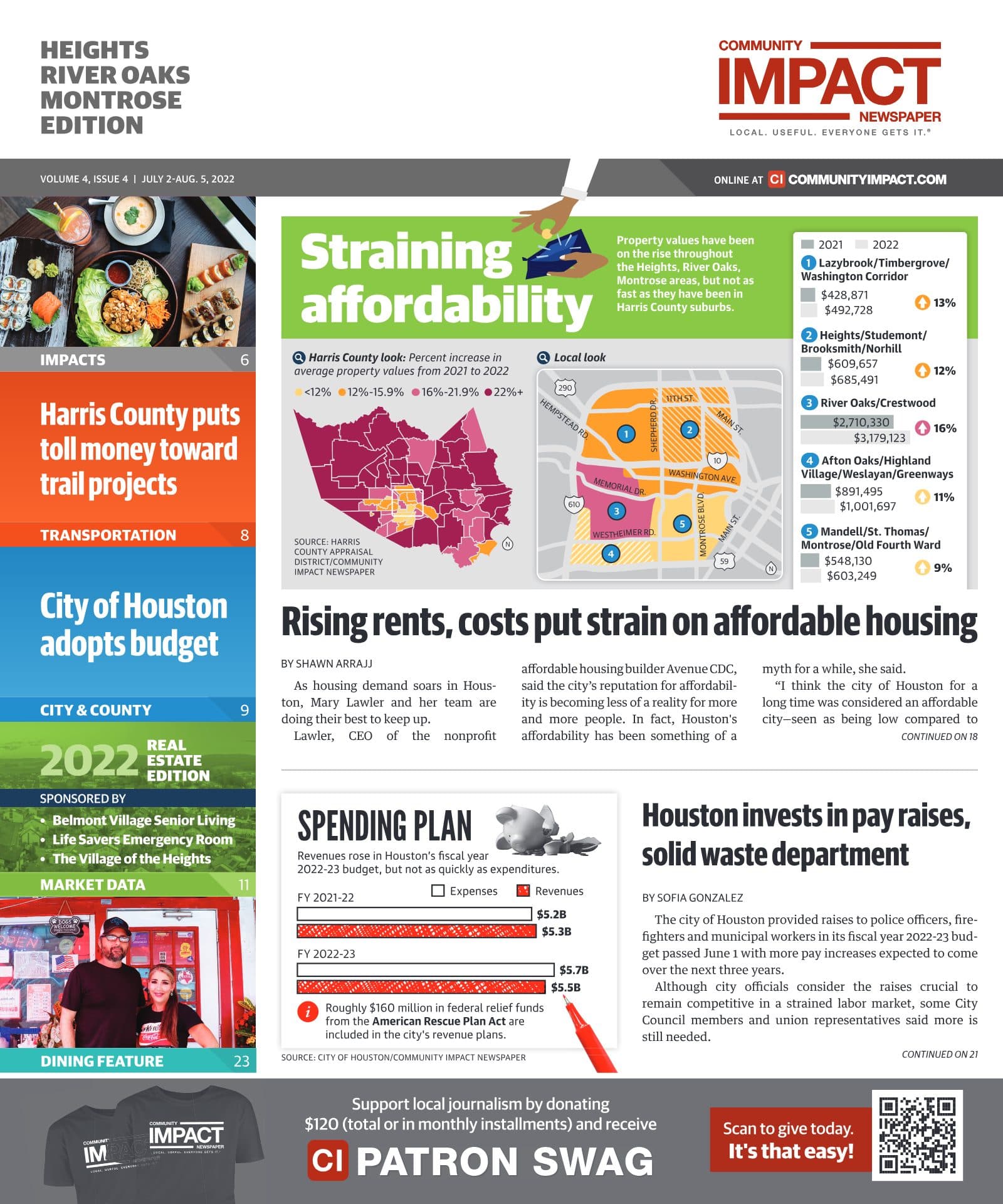 Heights - River Oaks - Montrose cover — July 2022