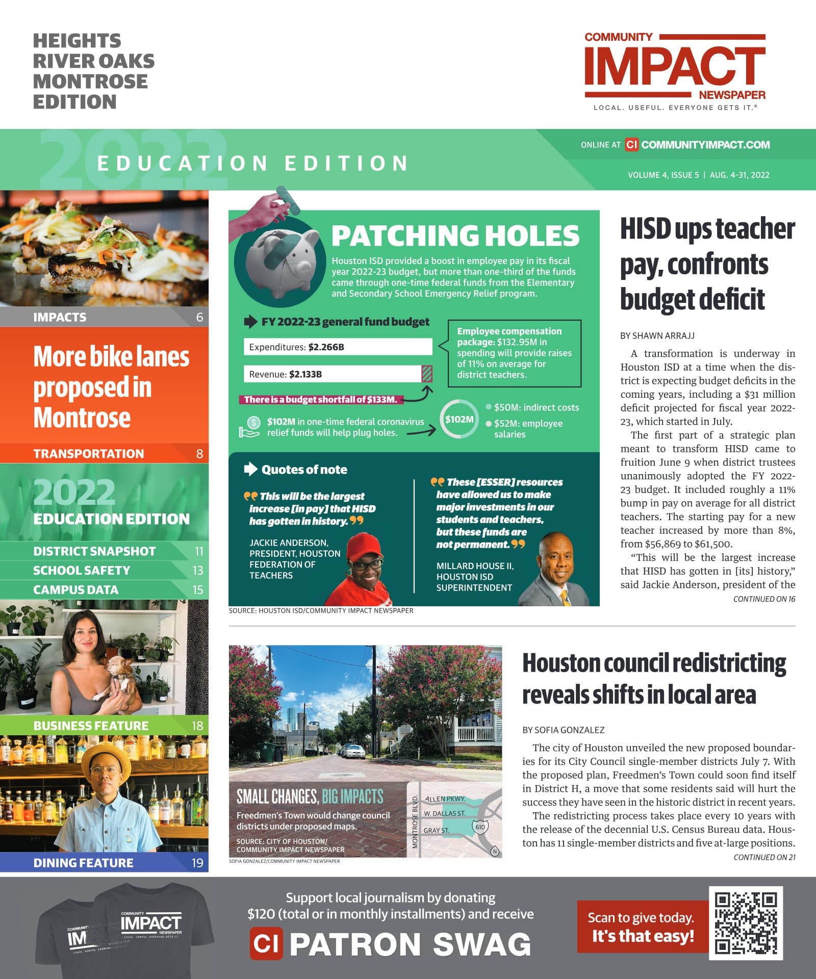 Heights - River Oaks - Montrose cover — August 2022