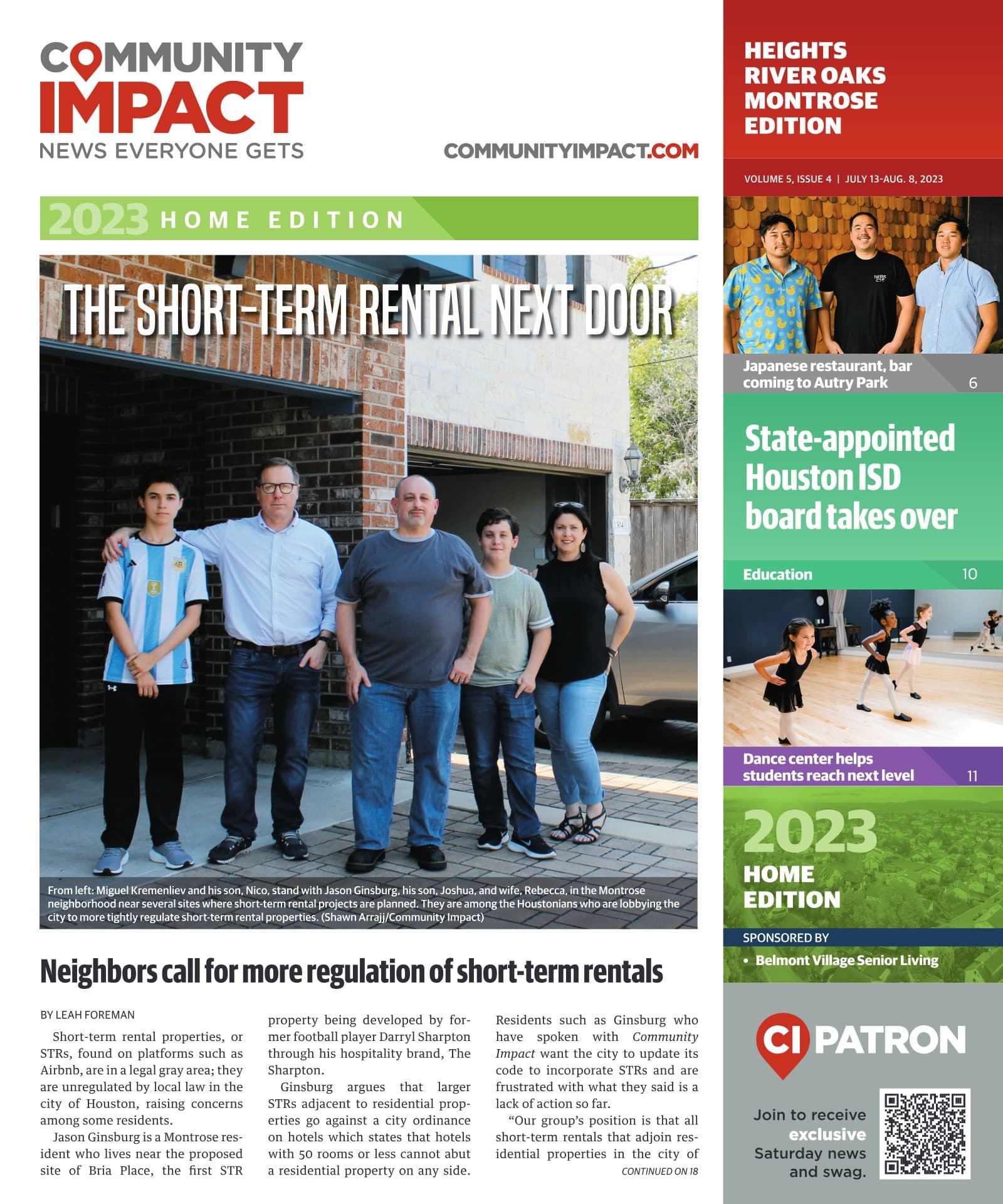 Heights - River Oaks - Montrose cover — July 2023