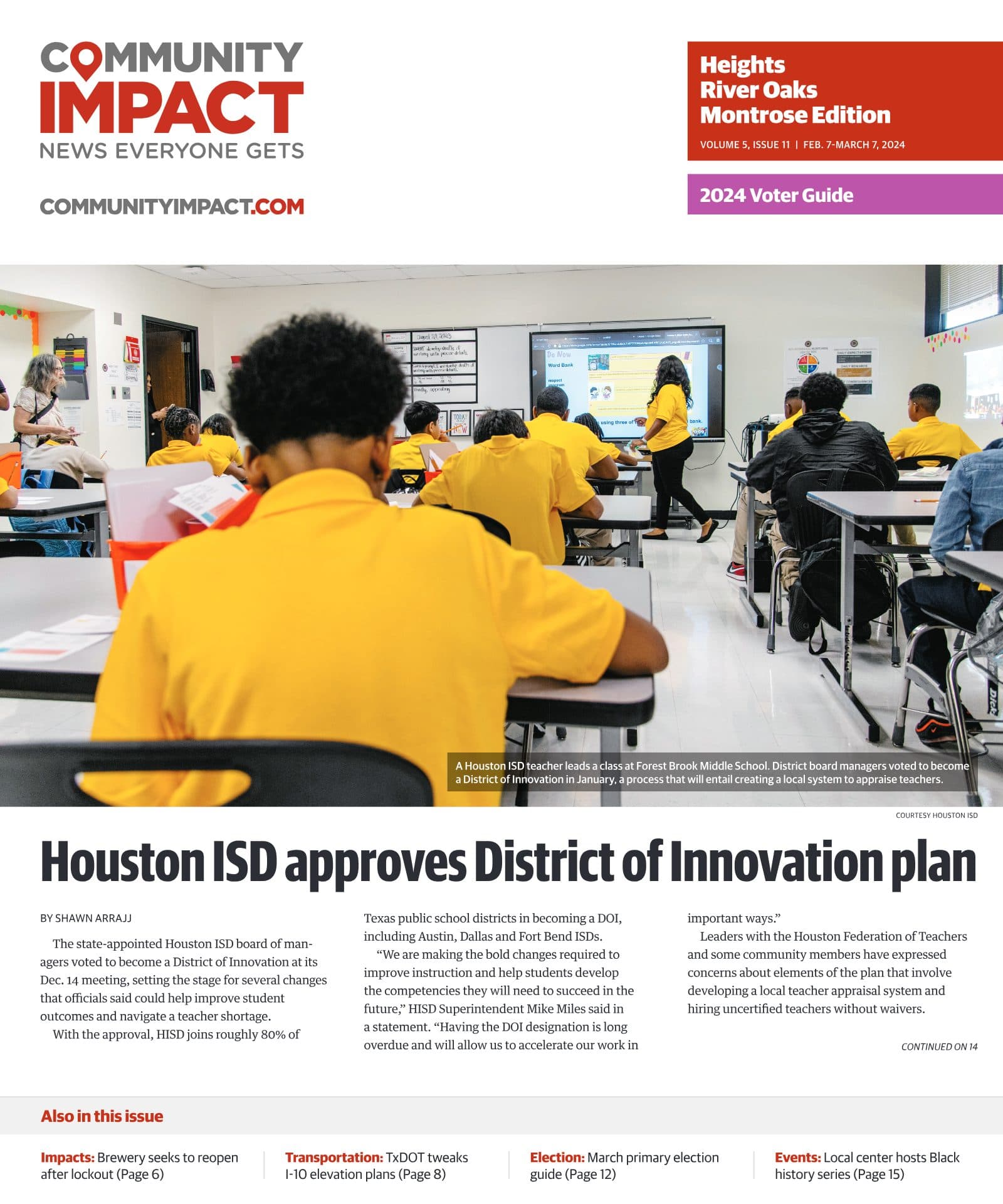 Heights - River Oaks - Montrose cover — February 2024