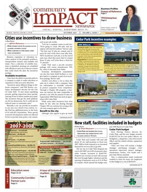 Cedar Park cover — October 2007