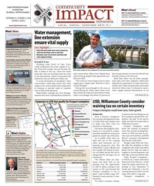Cedar Park cover — September 2009