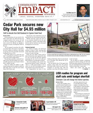 Cedar Park cover — March 2011