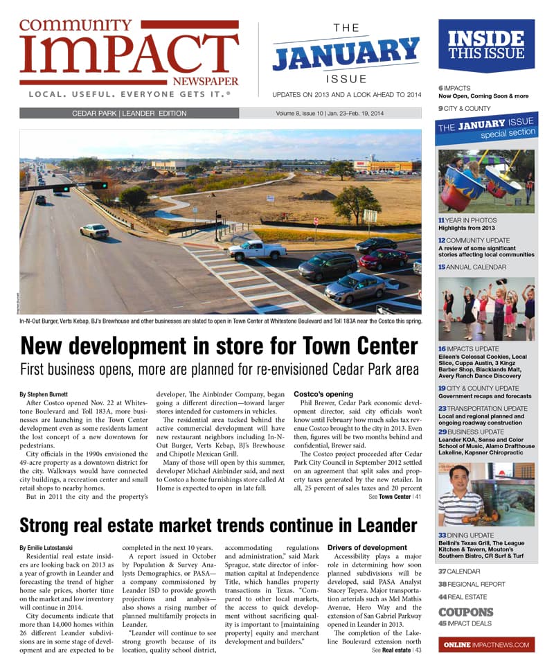 Cedar Park cover — January 2014