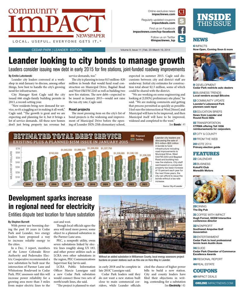 Cedar Park cover — February 2014