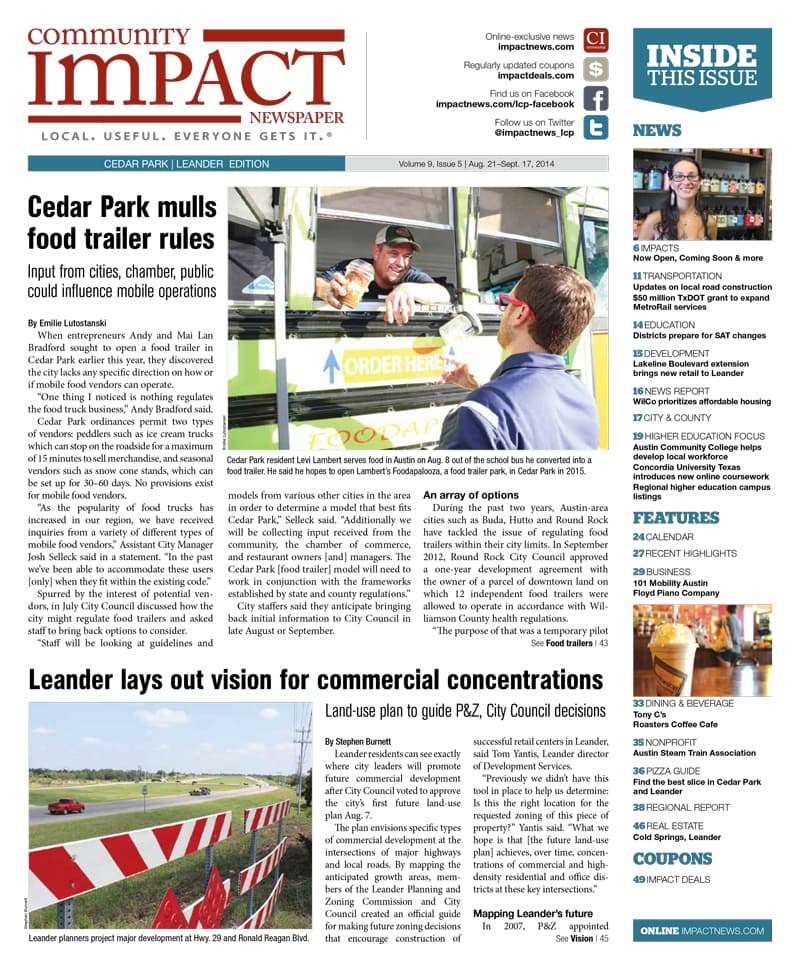 Cedar Park cover — August 2014