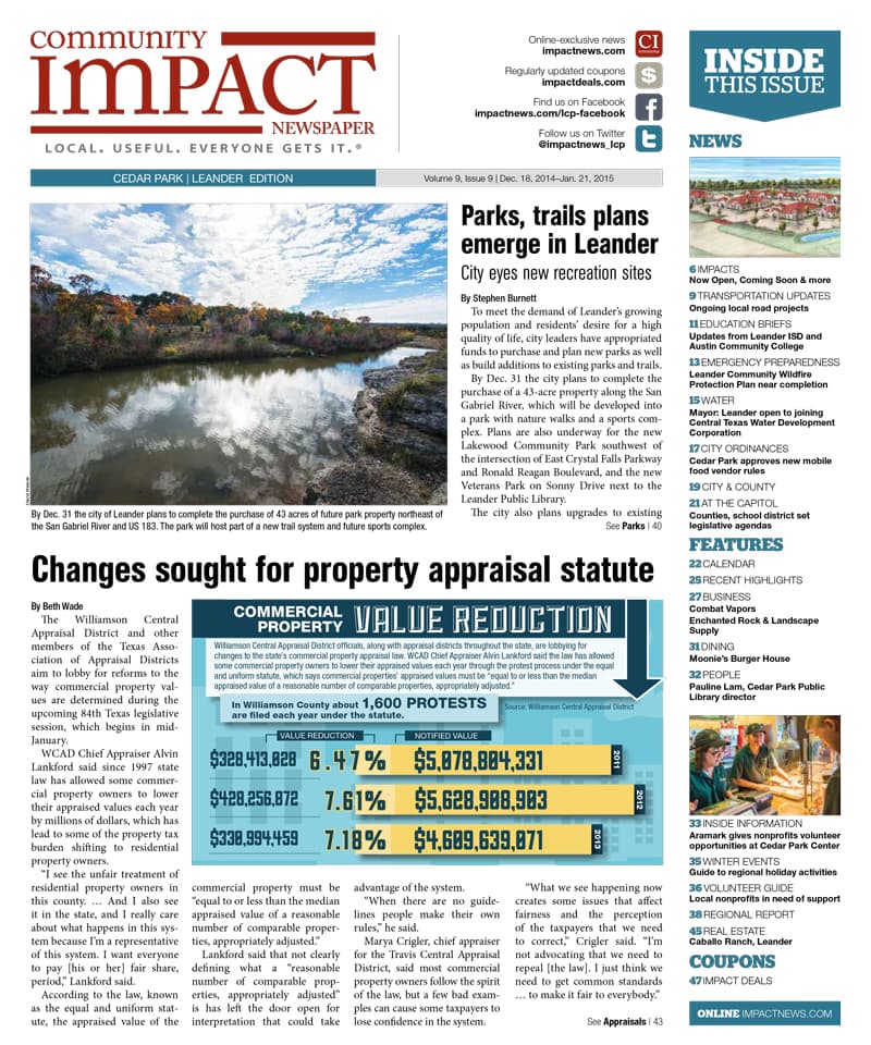 Cedar Park cover — December 2014