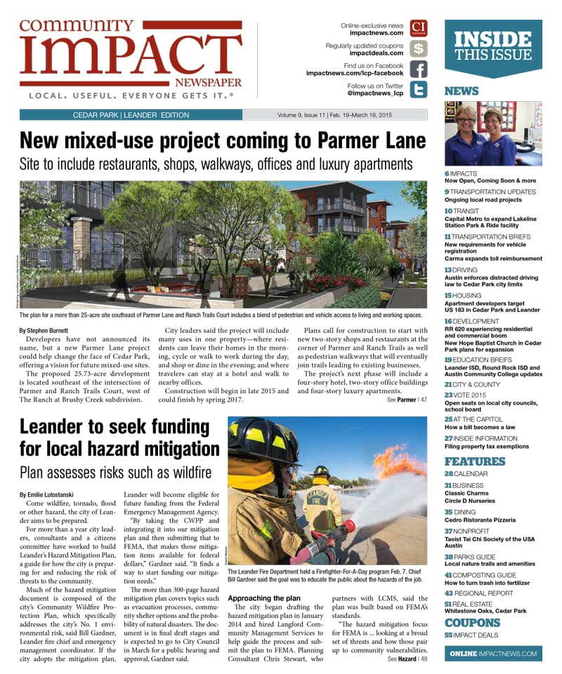 Cedar Park cover — February 2015