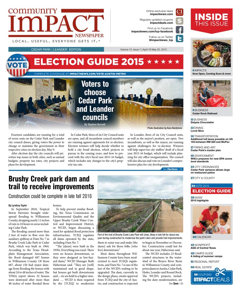 Cedar Park cover — April 2015
