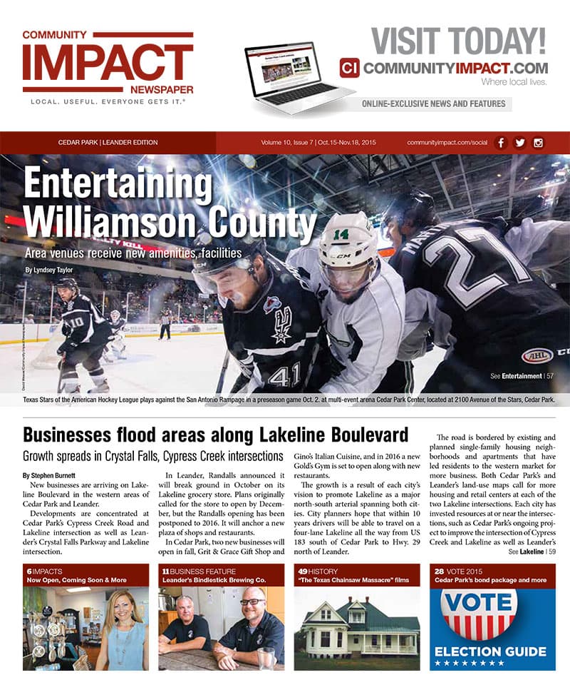 Cedar Park cover — October 2015