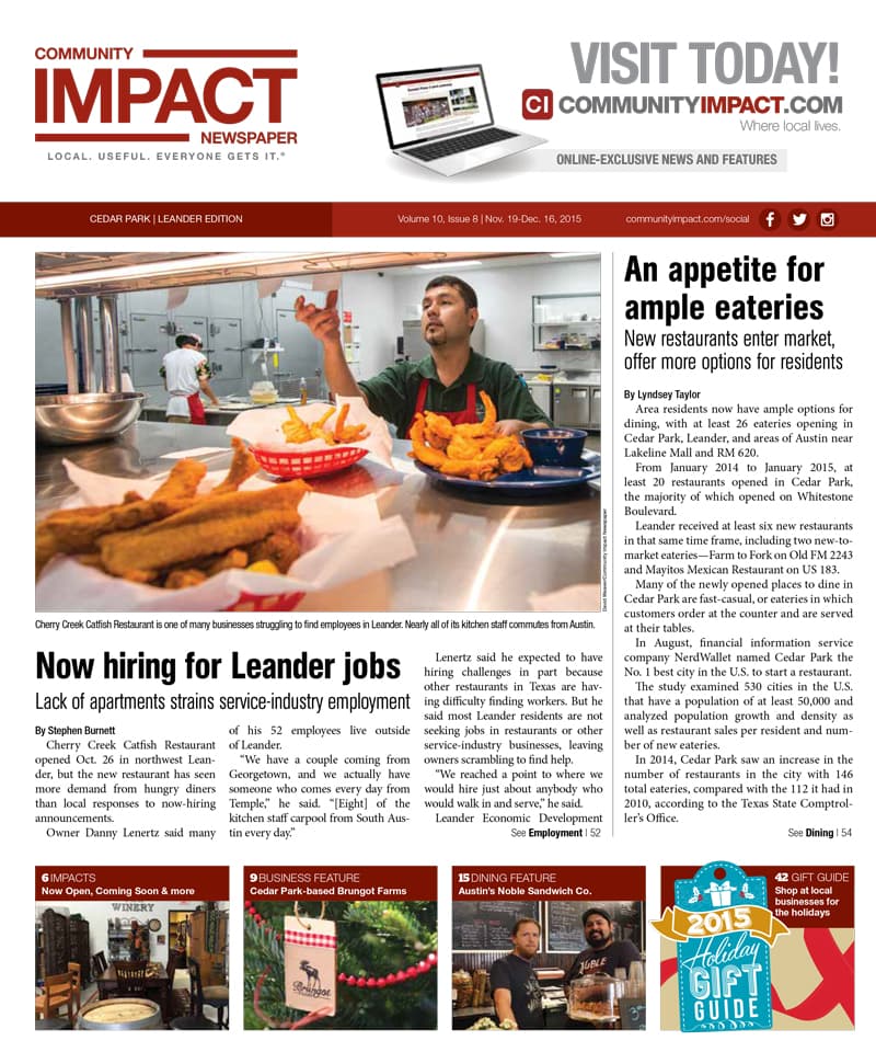 Cedar Park cover — November 2015