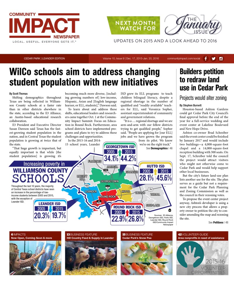 Cedar Park cover — December 2015