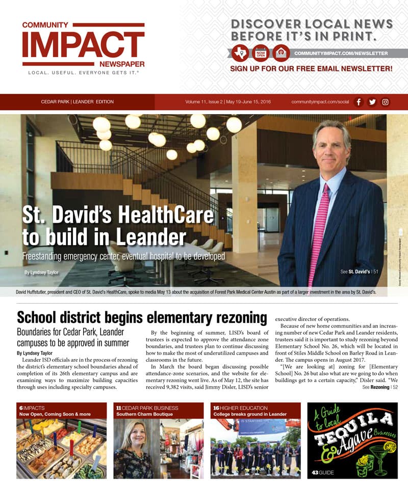 Cedar Park cover — May 2016