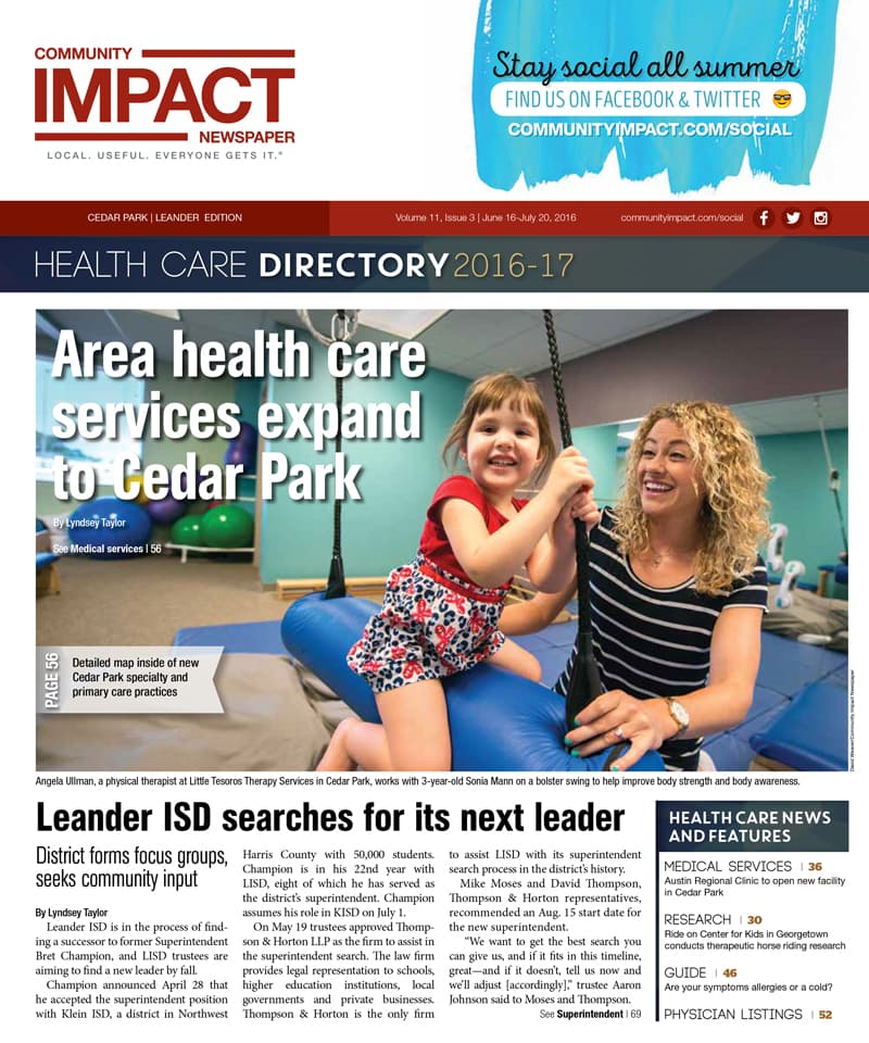 Cedar Park cover — June 2016
