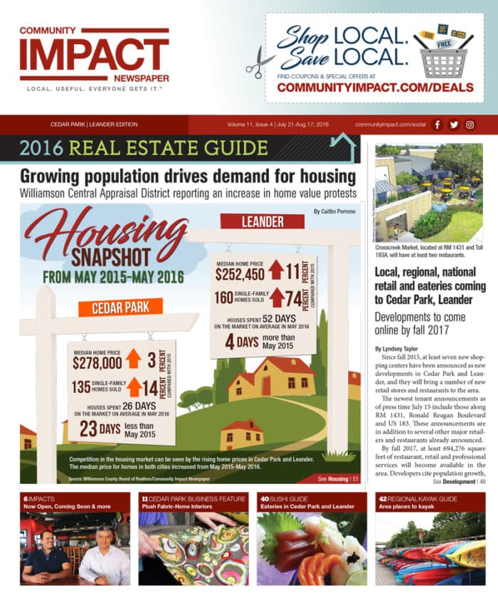 Cedar Park cover — July 2016