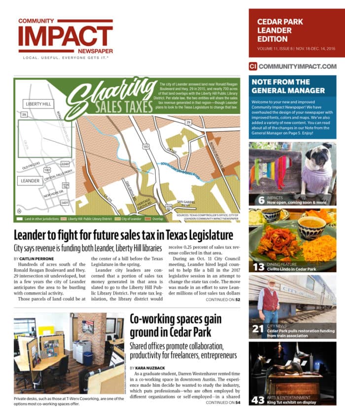 Cedar Park cover — November 2016