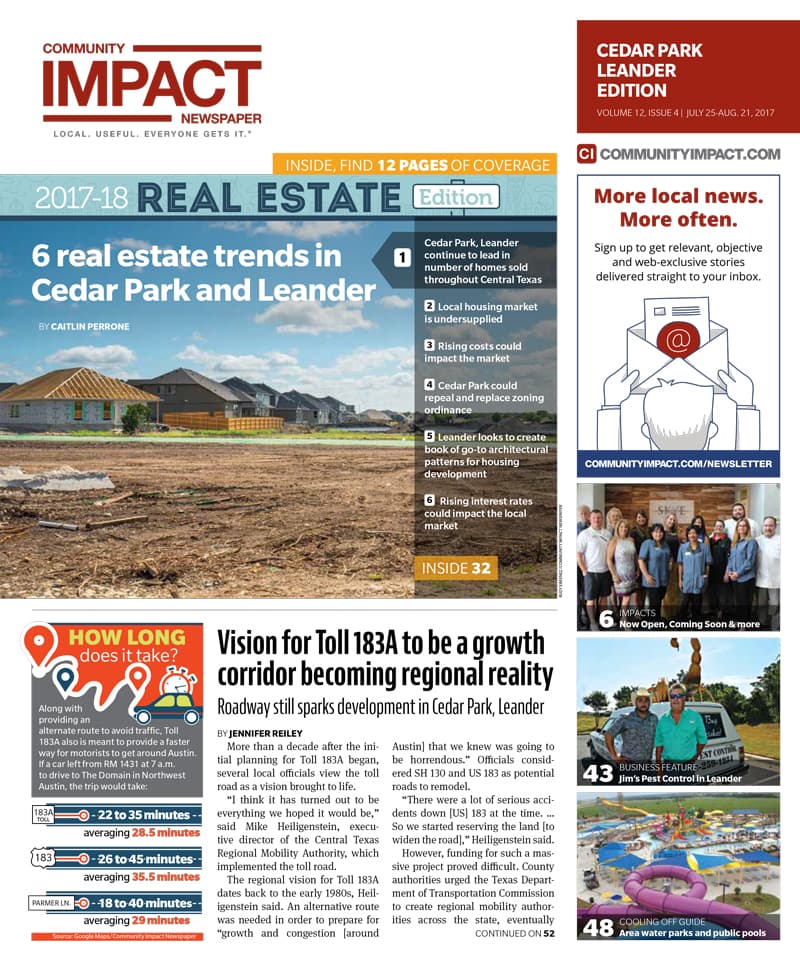 Cedar Park cover — July 2017