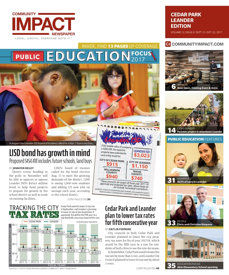 Cedar Park cover — September 2017