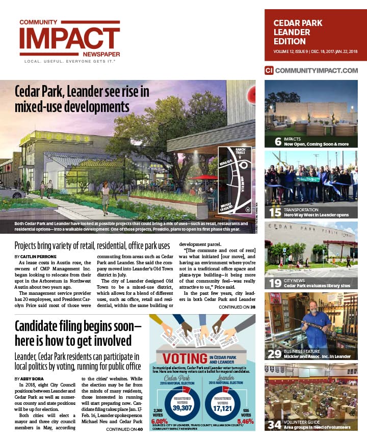 Cedar Park cover — December 2017