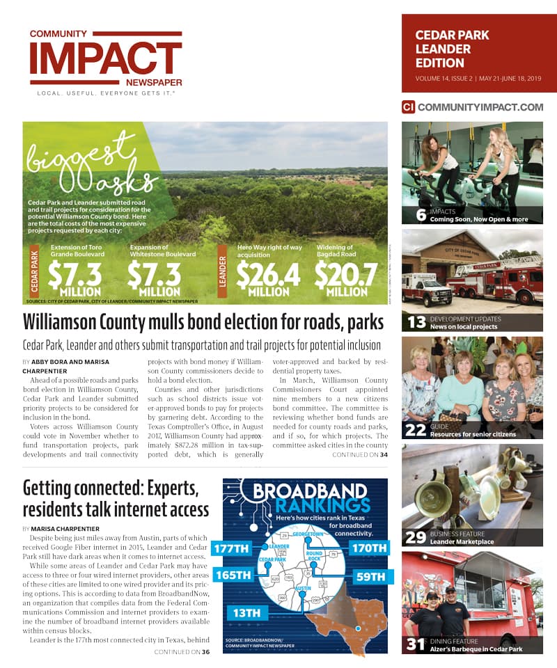 Cedar Park cover — May 2019