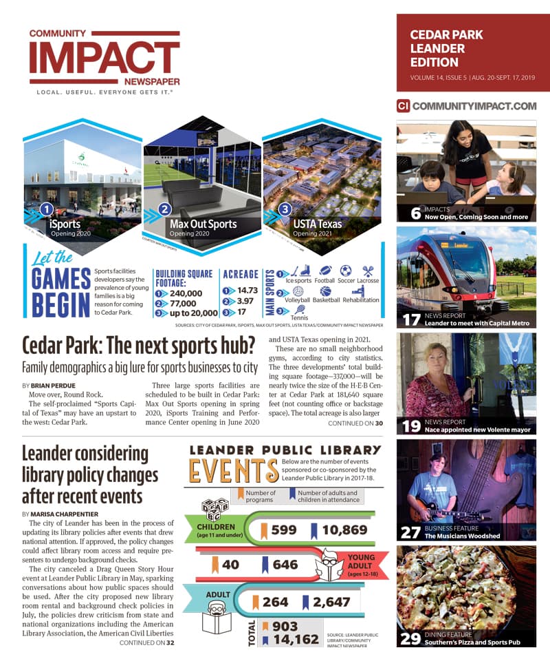 Cedar Park cover — August 2019