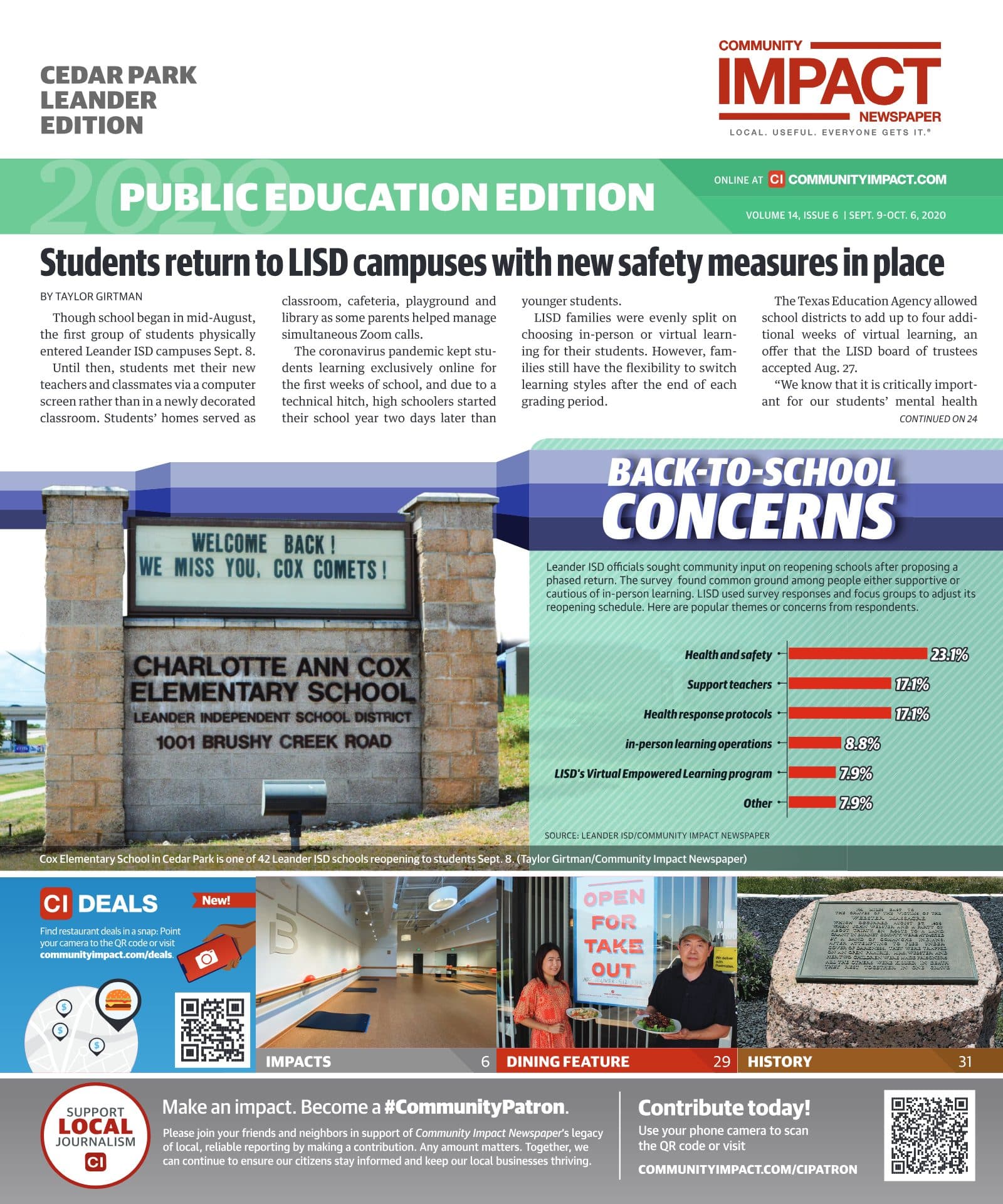 Cedar Park cover — September 2020