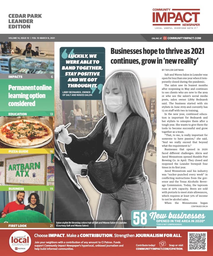 Cedar Park cover — February 2021