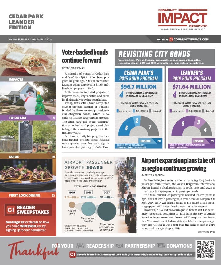 Cedar Park cover — November 2021