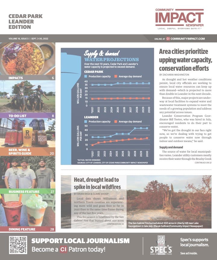 Cedar Park cover — September 2022