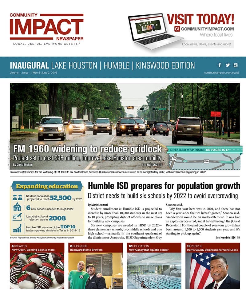 Lake Houston - Humble - Kingwood cover — May 2016