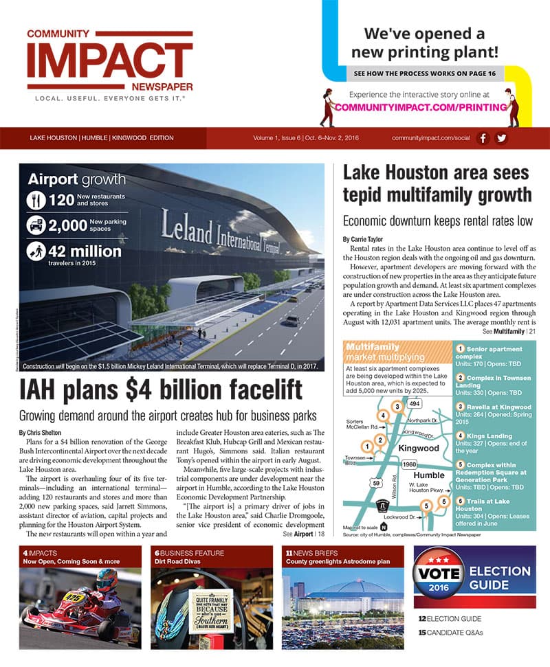 Lake Houston - Humble - Kingwood cover — October 2016