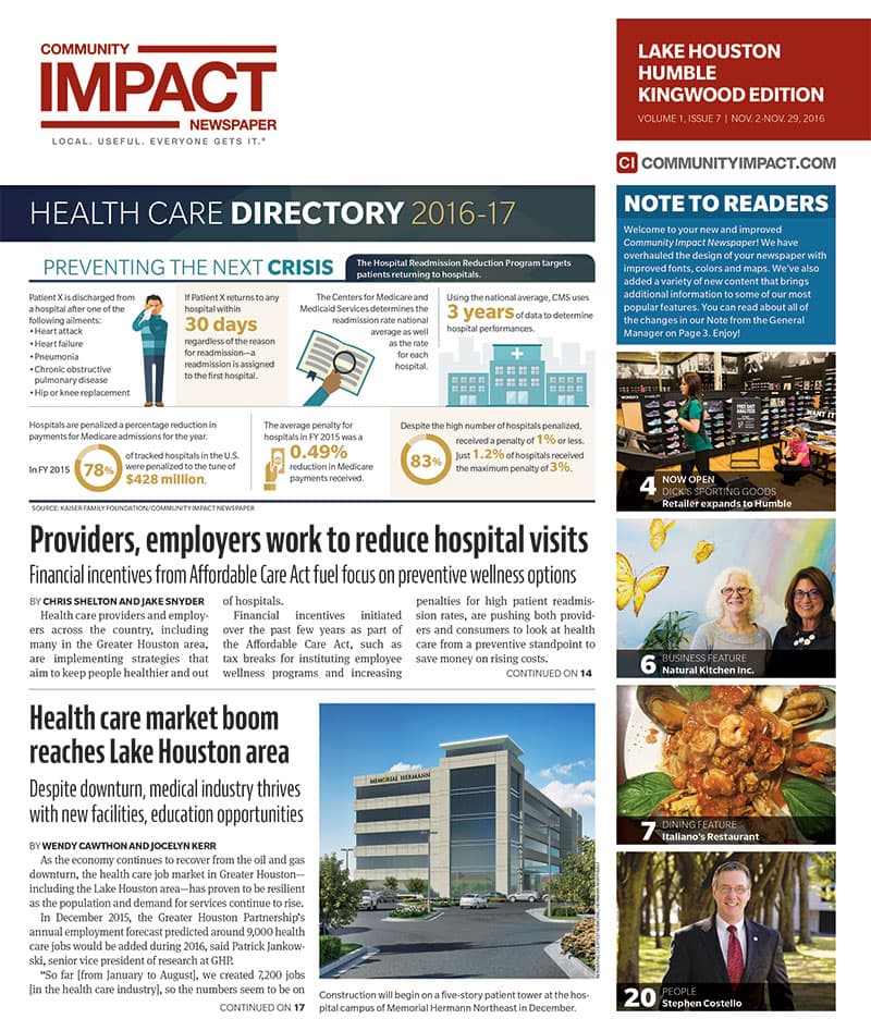 Lake Houston - Humble - Kingwood cover — November 2016