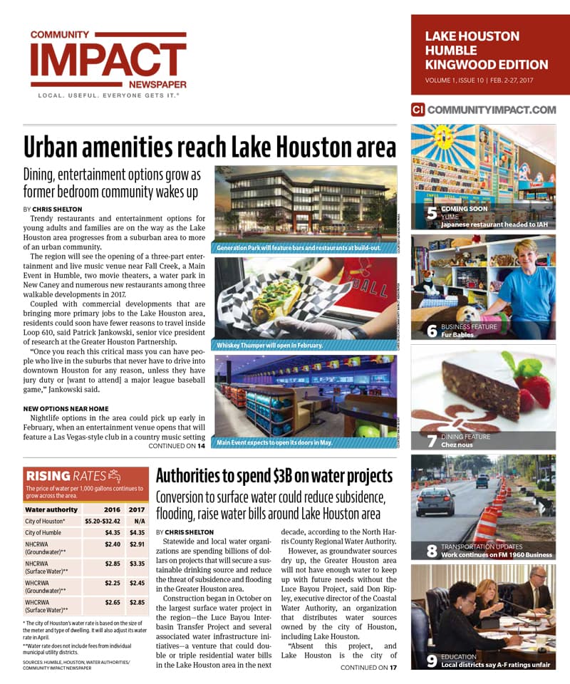 Lake Houston - Humble - Kingwood cover — February 2017