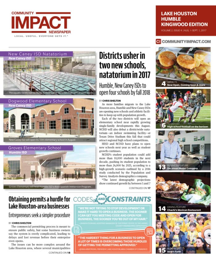 Lake Houston - Humble - Kingwood cover — August 2017