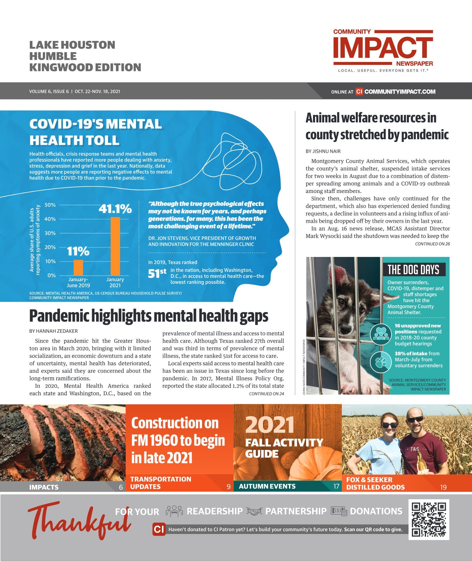 Lake Houston - Humble - Kingwood cover — October 2021