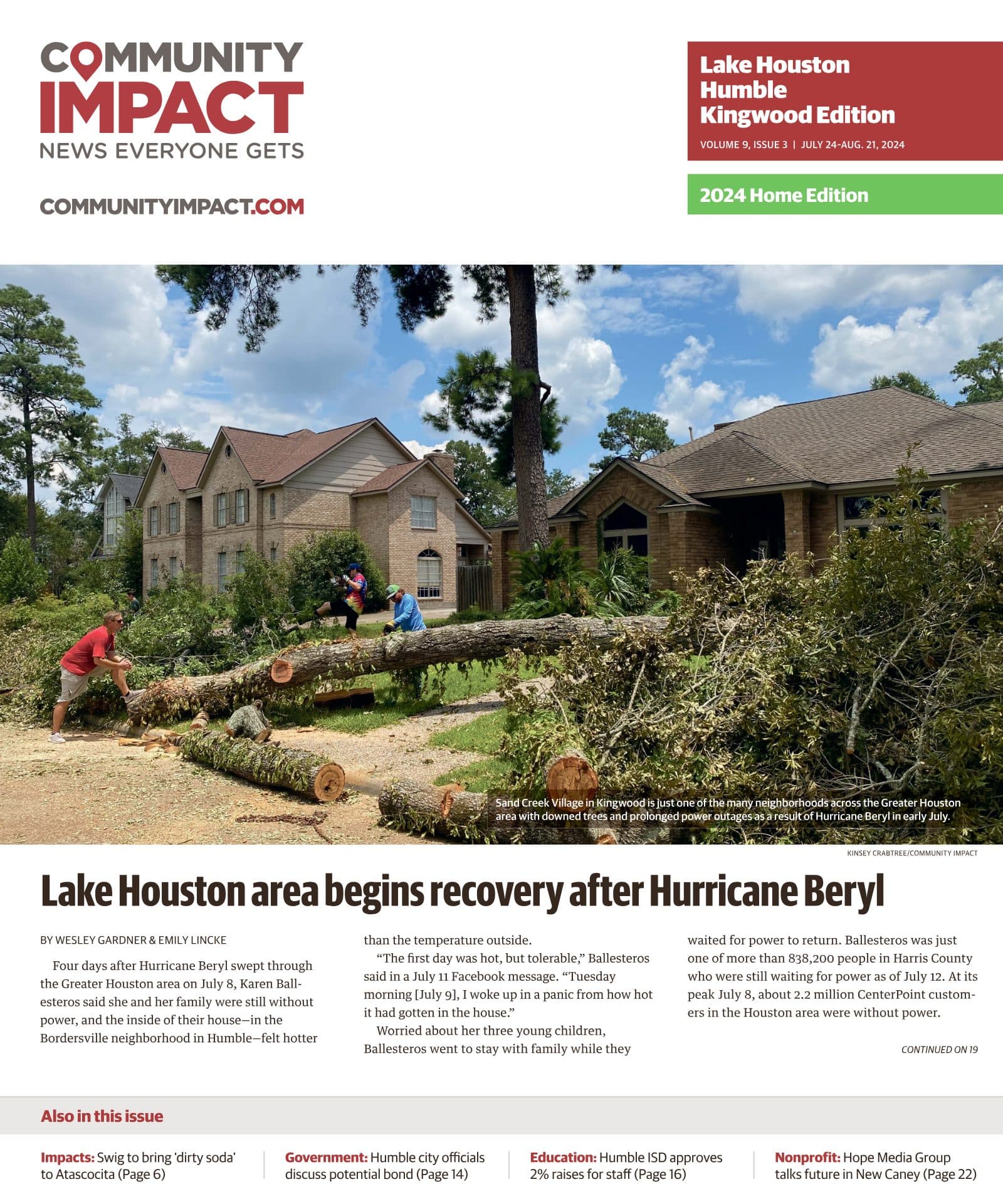 Lake Houston - Humble - Kingwood cover — July 2024