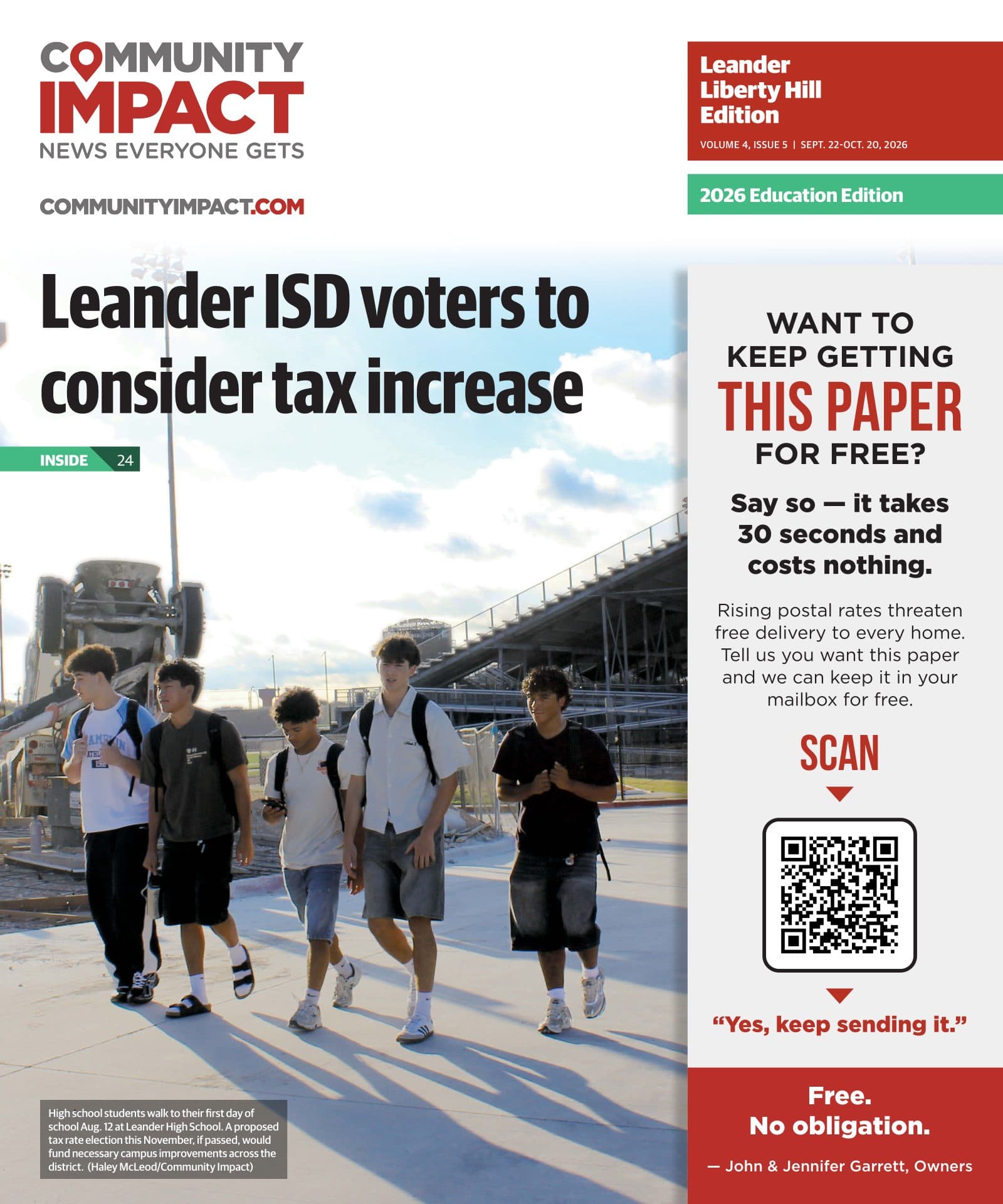 Leander - Liberty Hill cover — September 2026