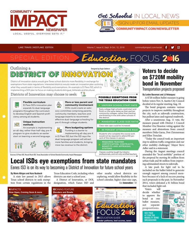 Lake Travis - Westlake cover — September 2016