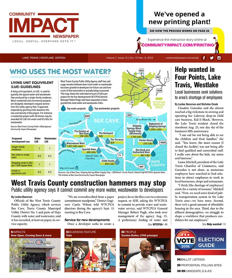 Lake Travis - Westlake cover — October 2016