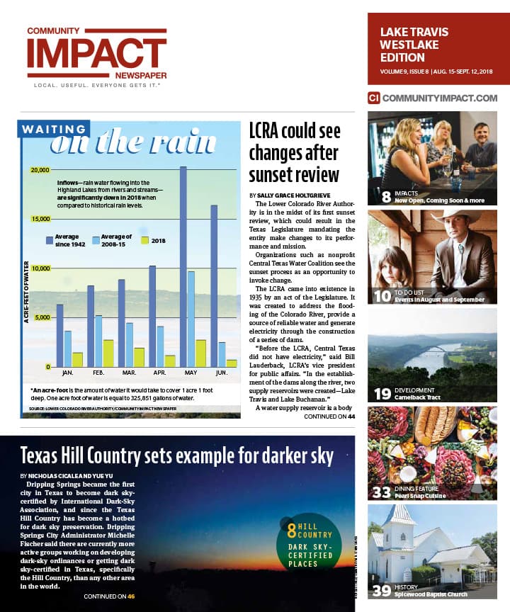 Lake Travis - Westlake cover — August 2018