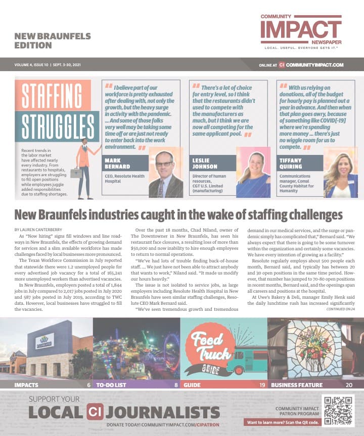 New Braunfels cover — September 2021