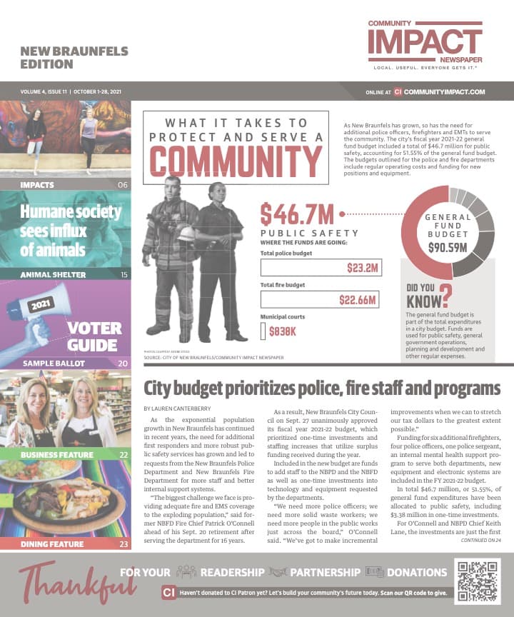 New Braunfels cover — October 2021
