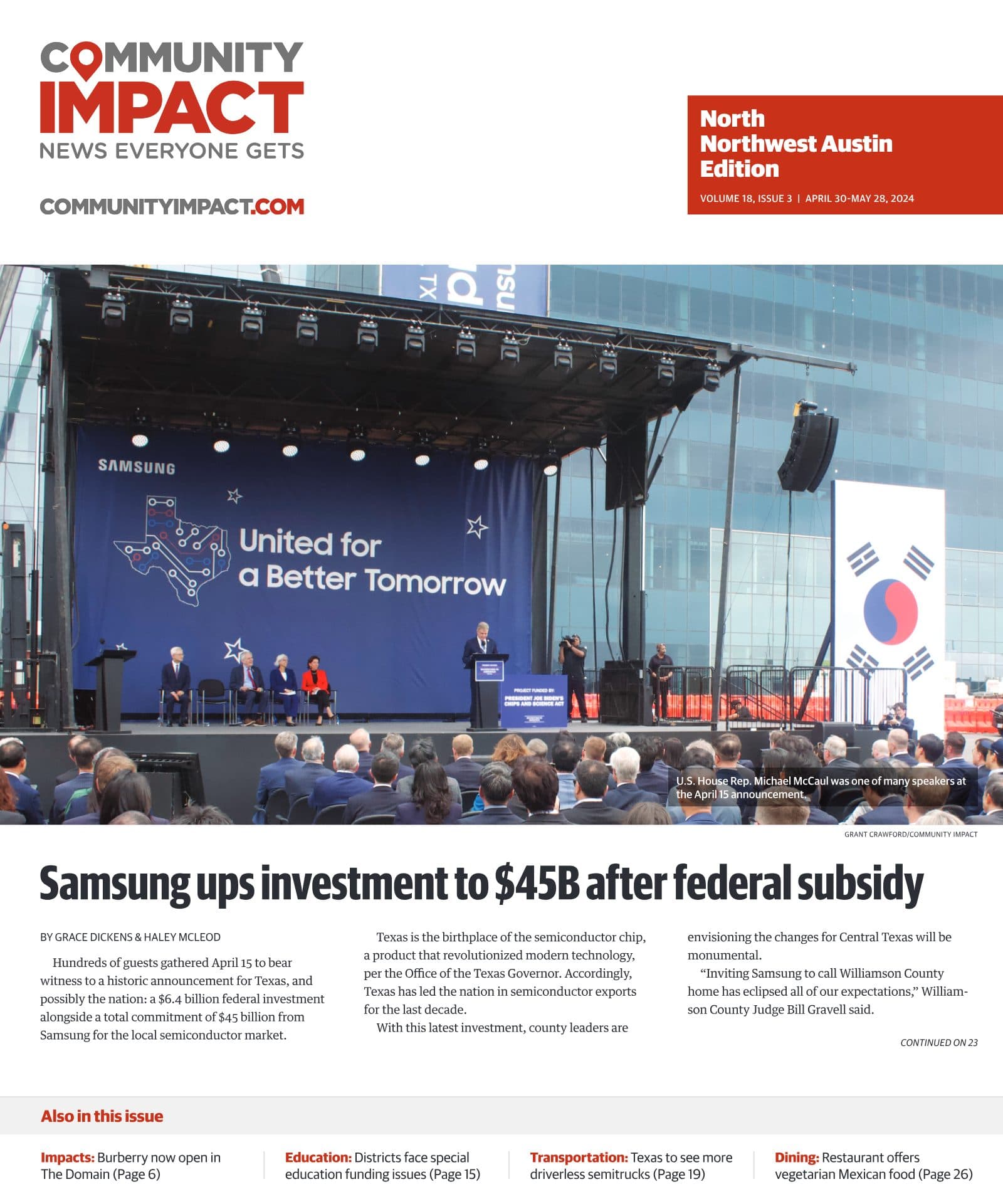 Northwest Austin cover — April 2024