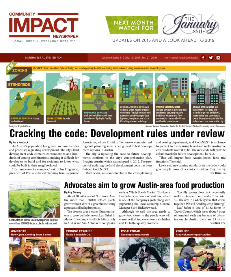 Northwest Austin cover — December 2015