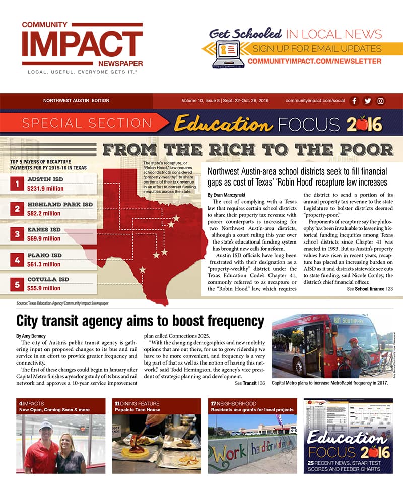 Northwest Austin cover — September 2016