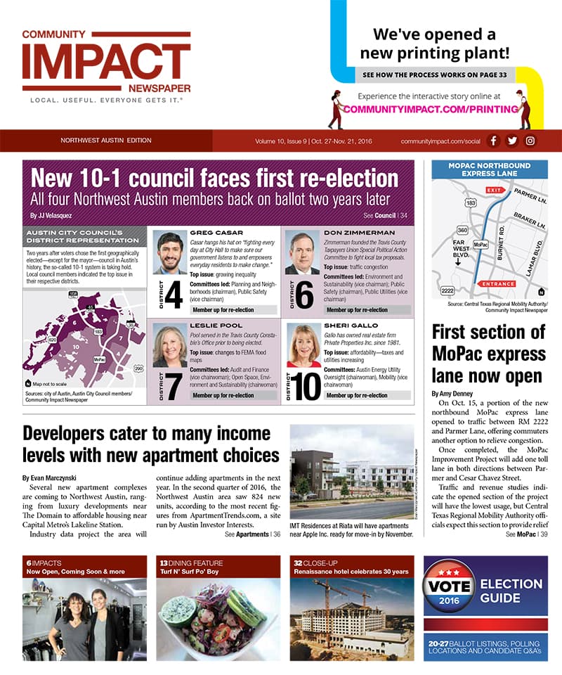 Northwest Austin cover — October 2016