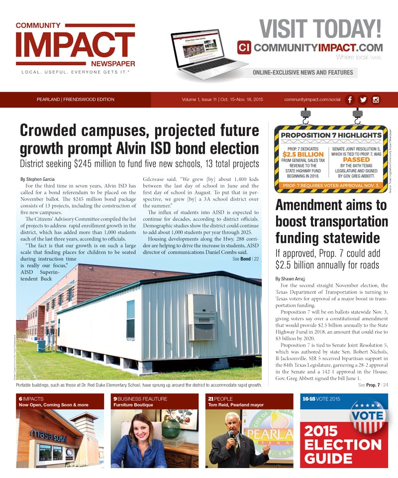 Pearland - Friendswood - Manvel cover — October 2015