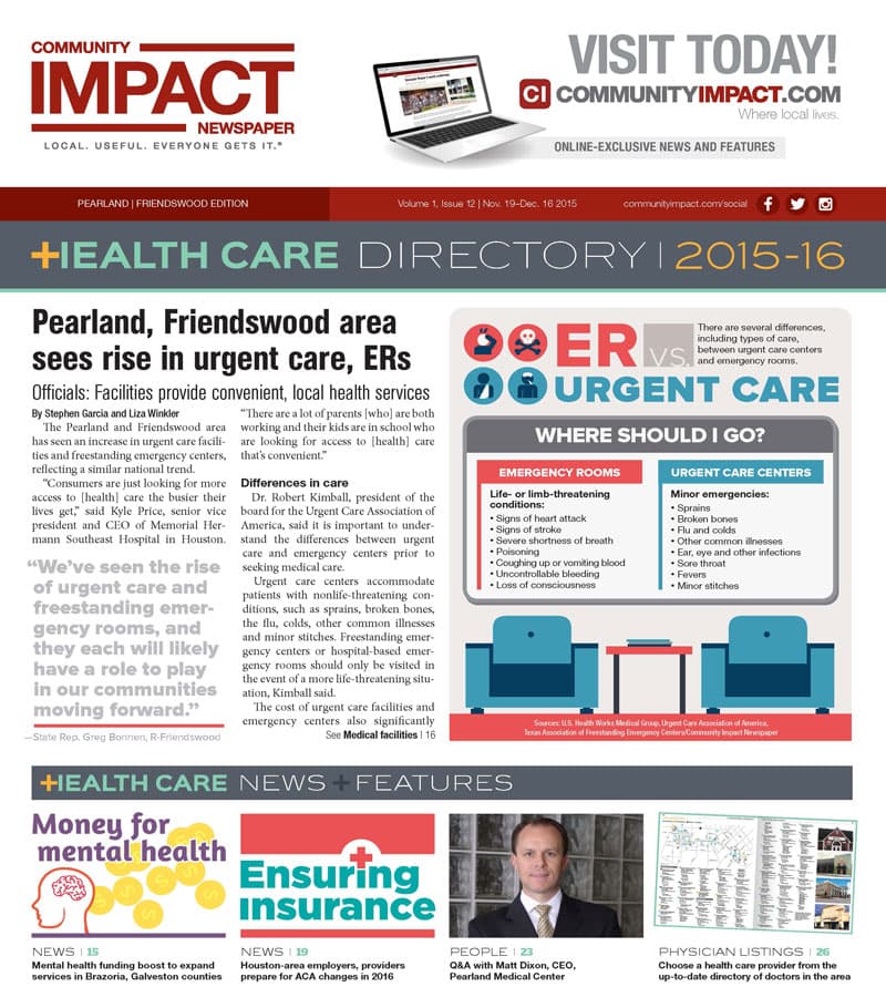 Pearland - Friendswood - Manvel cover — November 2015