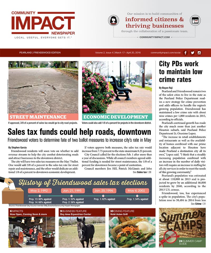Pearland - Friendswood - Manvel cover — March 2016